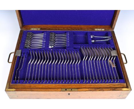 A William Hutton &amp; Sons canteen of silver plate cutlery eighty five pieces. (mostly complete). *Two table spoons and a co