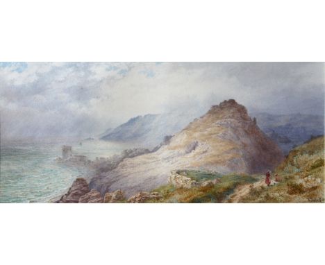 Frederick Tully Lott (British, 1828-1899) 'Noir Mont Point &amp; Tower, Jersey', watercolour, signed lower right, further sig