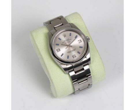 A gents stainless steel Rolex Oyster Perpetual Air King automatic wrist watch 2012 ref. 114200, no. V309062, the signed 27mm.