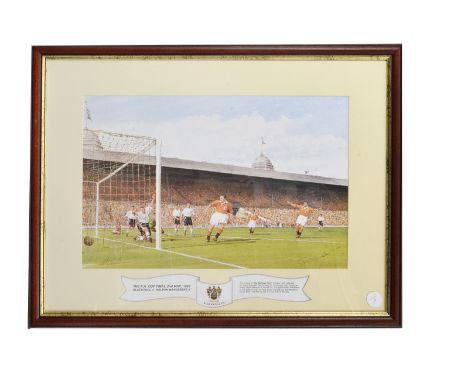 FA Cup Final 1953, a signed print commemorating Sir Stanley Matthew's 80th birthday, framed and glazed 