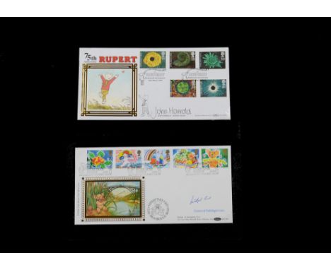 Stamps Literary  a pair of Benham Silk covers of literary interest; the first commemorating the 75th anniversary of Rupert Be
