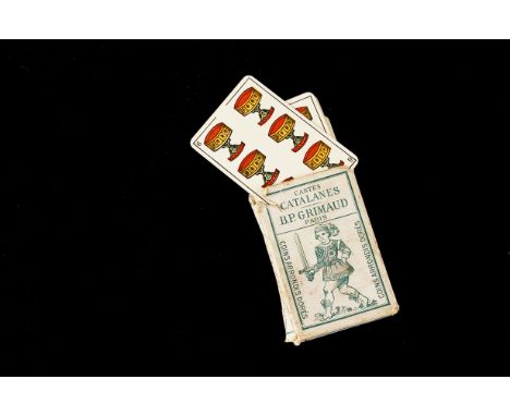 Ephemera Cards, a pack of 48 French playing cards by B.P.Grimaud of Paris ( Coins Arrondis Dore's ) 