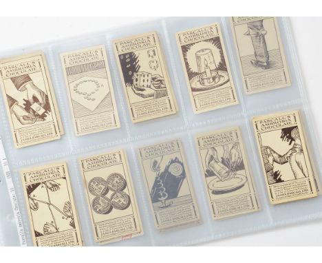 Trade Cards, Tricks, two part sets to include Pascall's Ambrosia Chocolate Tricks & Puzzles (28/50), and A & BC Gum Magic (28