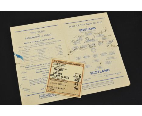 Football Programme, England V Scotland Wembley Feb 19th 1944 in aid of war charities. Signed by all England players including