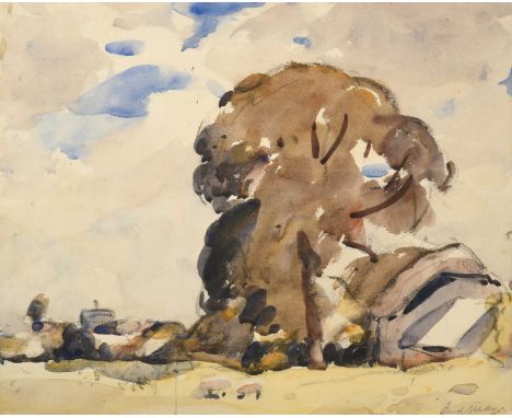 Frederick (Fred) William Mayor IS (1865-1916)Landscape with treeSigned, mixed media, 31cm by 38cmProvenance: The Mayor Family