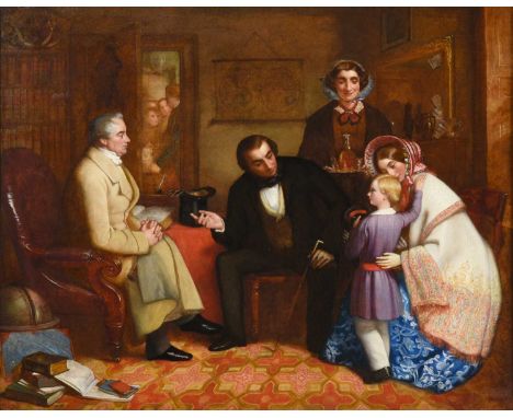 Charles Compton (1828-1884) "The First Parting" Signed and dated March 1853 ? oil on canvas, 67cm by 84.5cmProvenance: Anonym