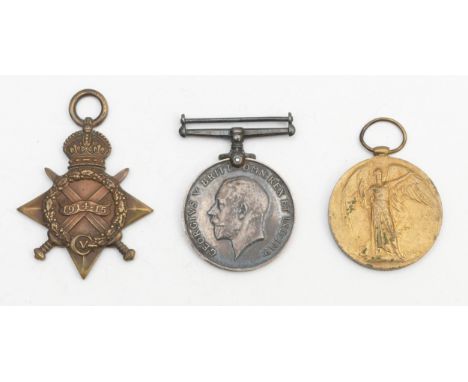WWI trio of War, Victory and the 1914-1915 Star, awarded to 4154 PTE. R. Maillard. 1st London Regiment.