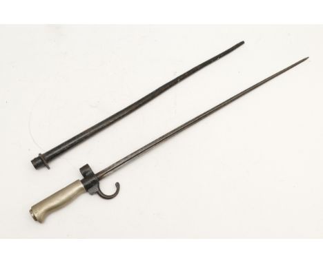 A late 19th century, 1886 pattern Lebel bayonet, with scabbard, 52cm blade.