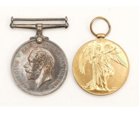 WWI pair of War and Victory medals, awarded to GS-1653 PTE. H. Francis. R. W. Kent. Regiment.