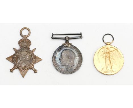 WWI trio of War, Victory and the 1914-1915 Star, awarded to M. 4761 E. F. Evans. S.B.A R.N.