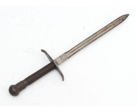 A late 19th century, possibly 20th century, left handed parrying dagger, unmarked, 26.5cm blade.