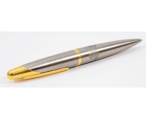 Dunhill, an AD 2000 stainless steel ballpoint pen, engraved Dr. M. Samy