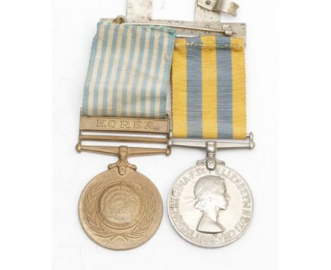 ERII mounted Pair of United Nations Korea war medals including the 1950-1953 Korean, presented to 22637184 PTE. J. A. Stuart.