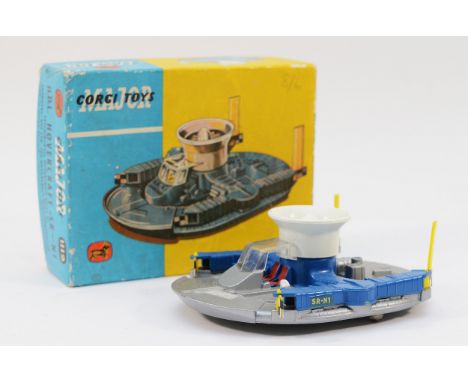 Corgi Toys; No. 1119 HDL Hovercraft SR-N1 comprising of blue and silver body with yellow fins, housed in the original blue &a