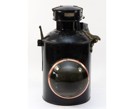 Great Western Railway (Reading) signal lamp case- complete with copper based internal lamp (also stamped G.W.R Reading) with 