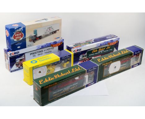 Corgi Diecast Models; Comprising six haulage lorries, to include Leyland DAF Powder Tanker, 75902, Volvo F10 Tautliner Curtai