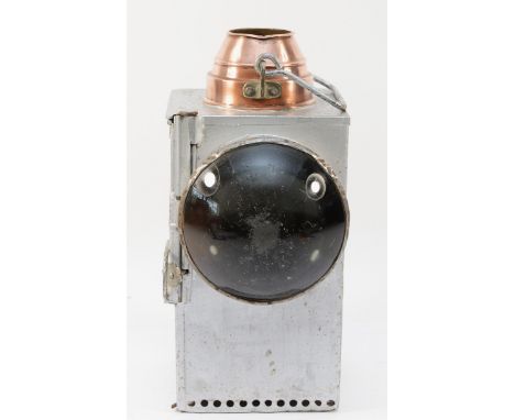 A large Southern Railway copper topped signal lamp- complete with burner