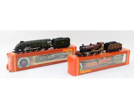 Hornby Model Railways; Two boxed 00 gauge locomotives &amp; tenders, to include BR Class A4 Pacific 'Mallard' and LMS Class 4