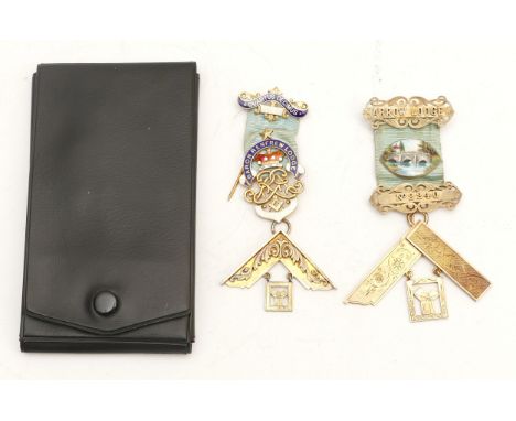 Pair of sterling silver masonic jewels, including Arrow Lodge and Baron Renfrew Lodge, 78g.