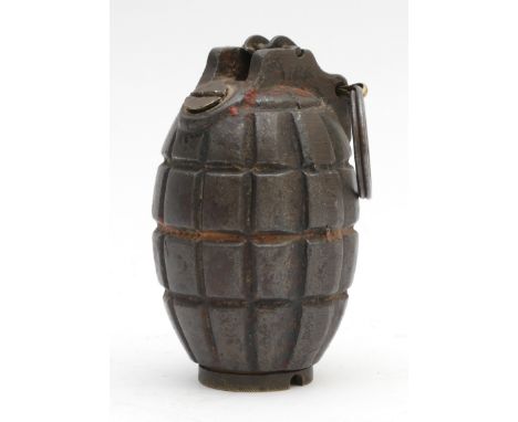 WWI No.5 MKI grenade, patented 3/16 with the broad arrow, missing centre tube, deactivated.
