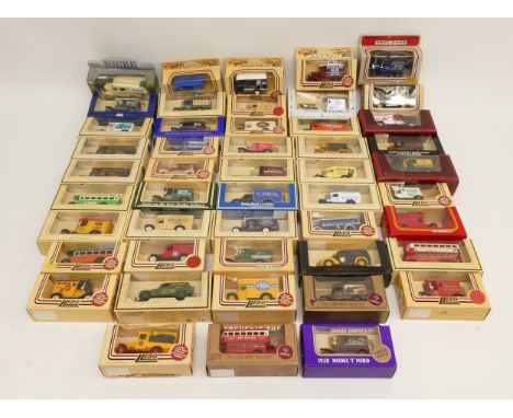 A collection of over forty boxed promotional diecast model vehicles, comprising Matchbox 'Models Of Yesteryear' and Lledo 'Da