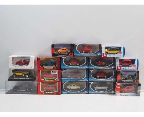 A group of 1:43 scale models to include CARARAMA BBURAGO and SOLIDO, comprising  of Auto Bianchi and Fiat automobiles - VG/E 