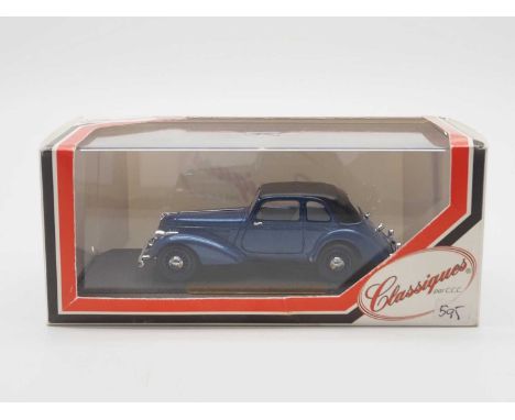 A 1:43 scale CLASSIQUES '1018' hand built resin model of a 1938 Amilcar Compound Berline - VG/E in G/VG perspex case and card