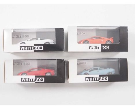 A group of limited edition 1:43 scale models by WHITEBOX, comprising of Lamborghini automobiles to include a 1988 Lamborghini