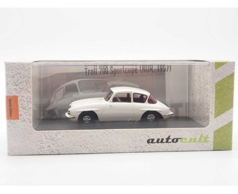 A 1:43 scale AUTOCULT '05004' Ltd edition hand built resin model of a 1957 Troll 700 Sportcupe, edition of 333  - VG/E in G/V