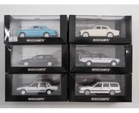 A group of limited edition 1:43 scale models by MINICHAMPS, comprising of Volvo automobiles to include a 1959 Volvo 121 Amazo