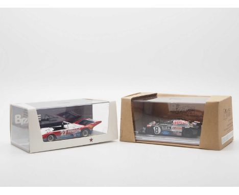 A pair of 1:43 scale hand built resin models by BIZARRE (MINIMAX), comprising of a 'BZ180' 1980 Lola T298 and a 'BZ150' 1980 