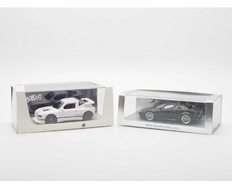 A pair of hand built 1:43 scale resin models by BIZARRE and SPARK (MINIMAX), comprising of a 'BZ410' BIZARRE 1988 Lancia ECV 