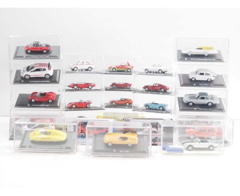 A group of boxed and unboxed 1:43 scale models to include HACHETTE, BBURAGO and LEO MODELS comprising of Abarth and Abarth Fi