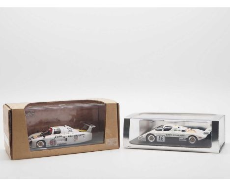 A pair of 1:43 scale hand built resin models by BIZARRE and SPARK (MINIMAX), comprising of a BIZARRE 'BZ104' 1983 Mazda 717C 