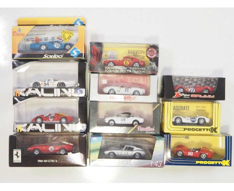 A group of 1:43 scale models by SOLIDO, HOT WHEELS, RETRO VITESE, DETAIL CARS, REVELL , BANG and PROGRATTO K comprising of 19