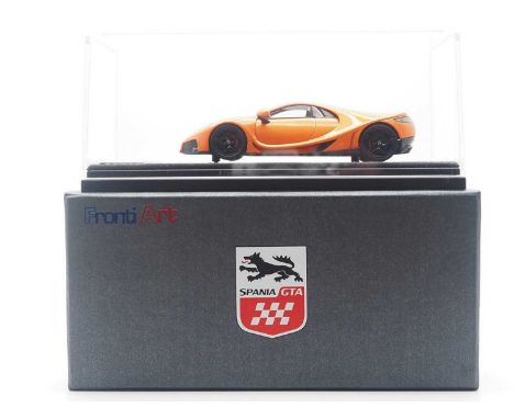 A 1:43 scale FRONTIART F025-09, Ltd edition hand built resin model of a 2013 GTA Spano - VG/E in G/VG perspex case and card b