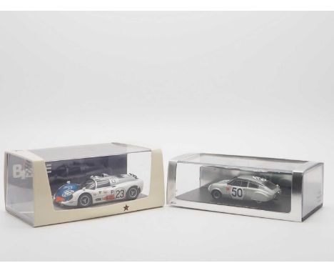 A pair of 1:43 scale hand built resin models by BIZARRE (MINIMAX), comprising of a  'BZ318' 1967 Mini Marcos GT (Le Mans) and