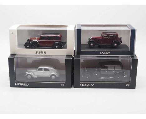 A group of 1:43 scale models by NOREV and Kess (hand built limited edition), comprising of pre war Lancia automobiles to incl