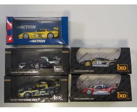 A group of 1:43 scale models by IXO and ACTION, comprising of Chevrolet Corvette and Saleen GT racing cars, to include an IXO