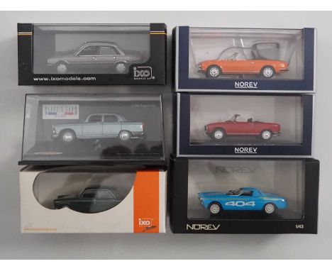 A group of 1:43 scale models by NOREV, IXO and VITESSE, comprising of Peugeot automobiles to include an IXO 1984 Peugeot 505 