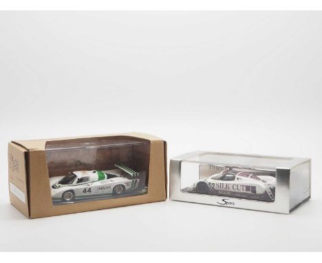 A pair of 1:43 scale hand built resin models by BIZARRE and SPARK (MINIMAX), comprising of a BIZARRE 'BZ23' 1985 Jaguar XJR-5