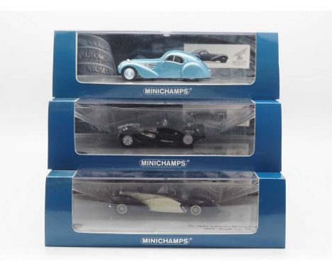 A group of limited edition 1:43 scale models by MINICHAMPS from the Mullin Collection, comprising of 1931 Bugatti Type 54, 19