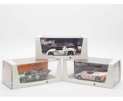 A group of 1:43 scale hand built resin models by BIZARRE (MINIMAX), comprising of a 'BZ160' 1977 Lola T294s, a 'BZ169' 1978 L