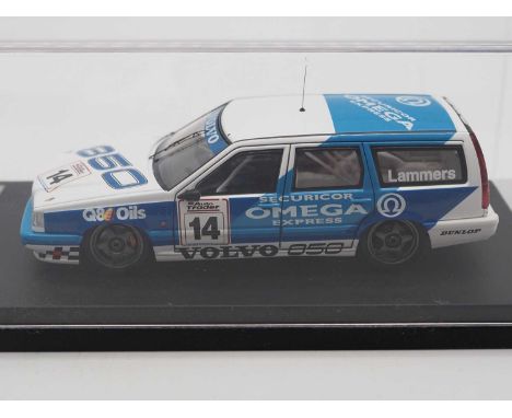 A 1:43 scale HPI RACING 8112, Ltd edition hand built resin model of a 1994 BTCC Volvo 850  - VG/E in G/VG perspex case and ca