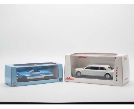 A pair of 1:43 scale models by DIP MODELS and SCHUCO PRO.R43 comprising of a DIP MODELS 1956 ZIS 112 and a SCHUCO 2018 Aurus 