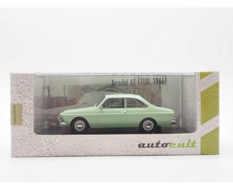 A 1:43 scale AUTOCULT '02006' Ltd edition hand built resin model of a 1966 Anadol A1, edition of 333 - VG/E in G/VG perspex c