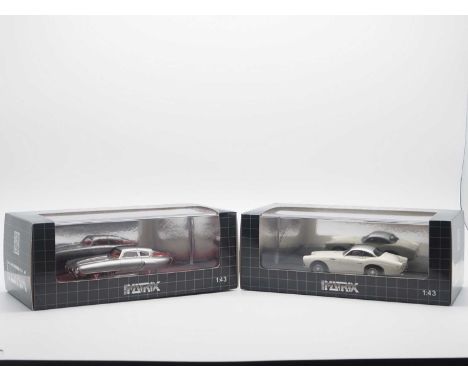 A pair of 1:43 scale hand built resin models by MATRIX, comprising of a '51608-021' 1953 Pegaso Z 102 Cupula coupe and a '416