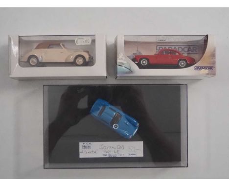 A group of 1:43 scale hand built models by MCM, PARADCAR and MINIROUTE, comprising of a MINIROUTE 1939 Rosengart Supertractio