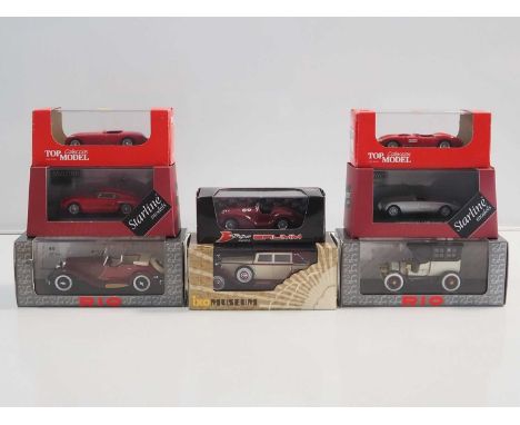 A group of 1:43 scale models by RIO, IXO Museum, STARLINE MODELS, BRUMM and TOP MODEL comprising of Italian automobile by Aut