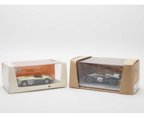 A pair of 1:43 scale hand built resin models by BIZARRE (MINIMAX), comprising of a  'BZ342' 1959 MGA Twin Cam (Le Mans) and a